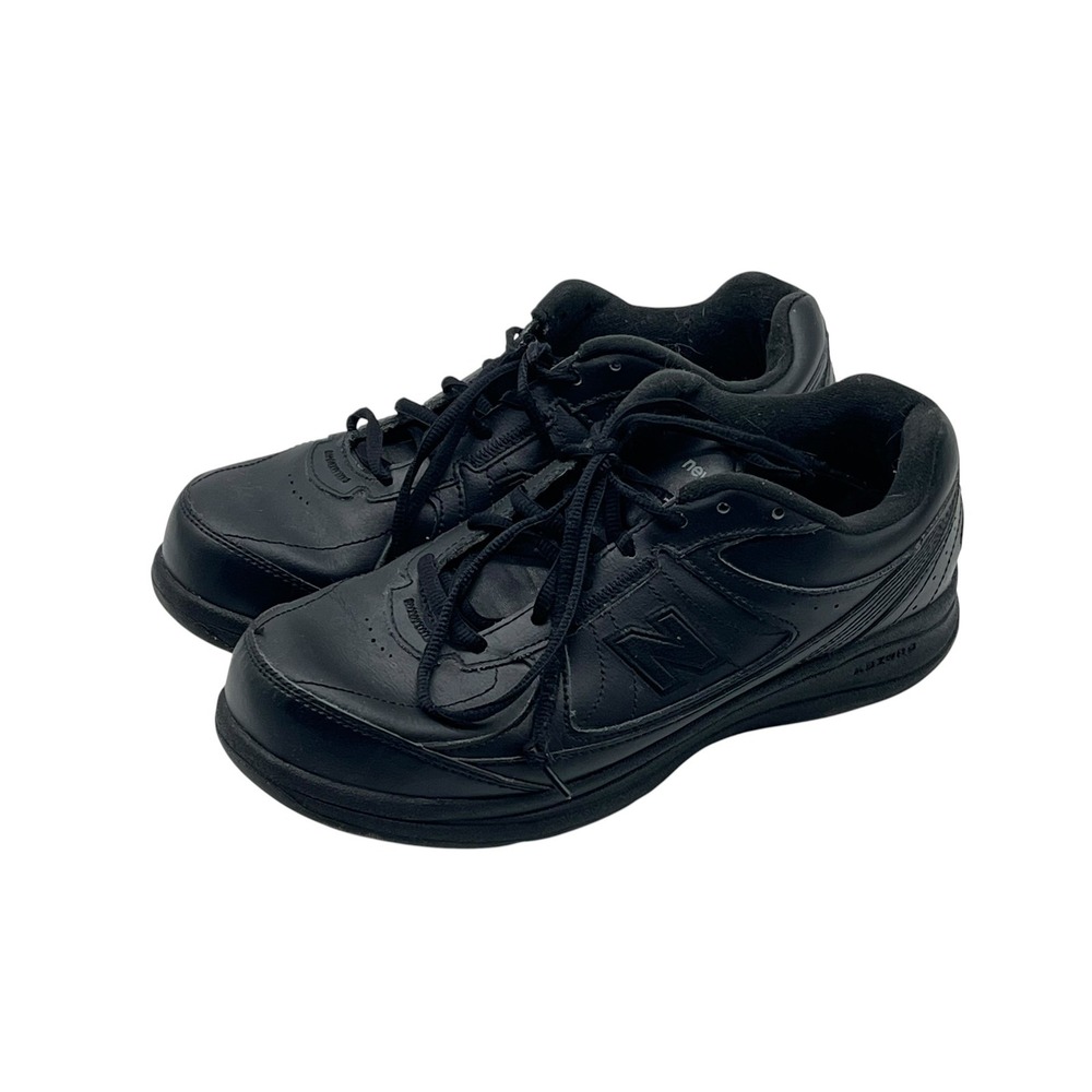 New Balance MW577BK Men's Black Leather Walking Shoes Size 8.5 4E Used